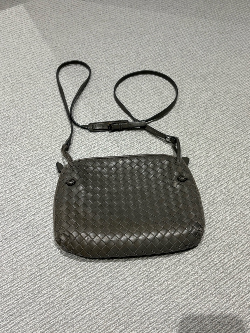 Grey Bottega Veneta Nodini Crossbody